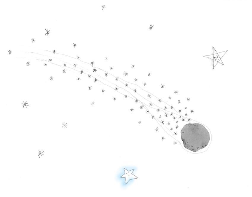 meteor flying through space among stars