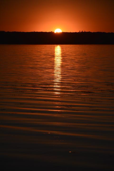sunset over water