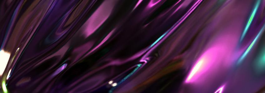 Beautiful dark purple liquid abstract background with metallic reflection and light refraction. 3D illustration, 3D rendering.
