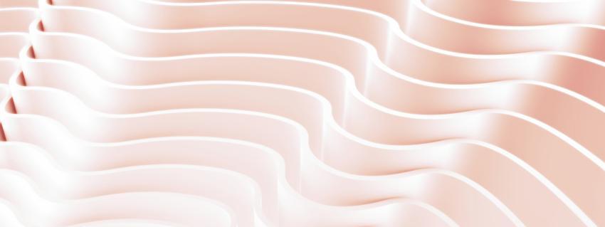 Wavy stepped architectural abstract background. 3D illustration, 3D rendering.