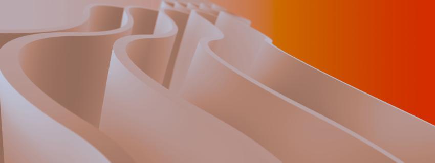 Wavy stepped architectural abstract background. 3D illustration, 3D rendering.