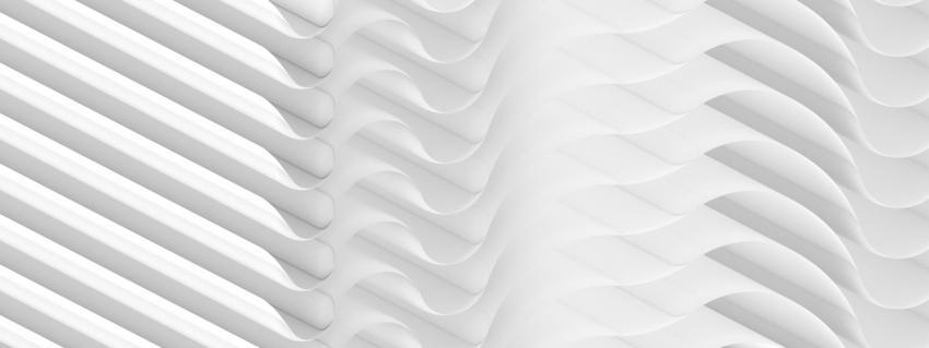 Architectural abstraction wavy sheets of paper in monochrome white color. 3d rendering, 3d illustration.