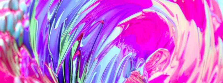 Colorful multicolored wave, abstract liquid background. 3d illustration, 3d rendering.