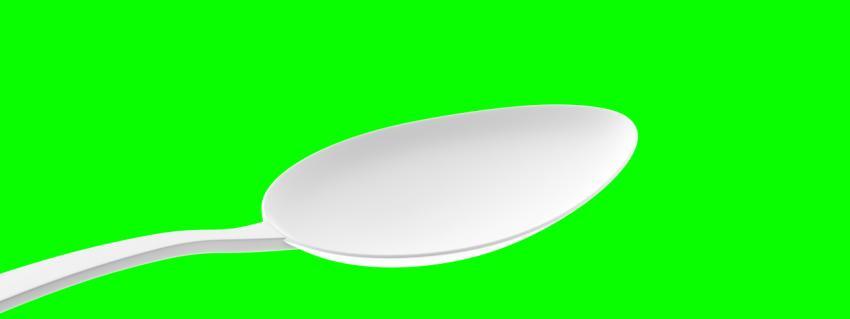 Minimalistic design of a kitchen spoon for advertising purposes