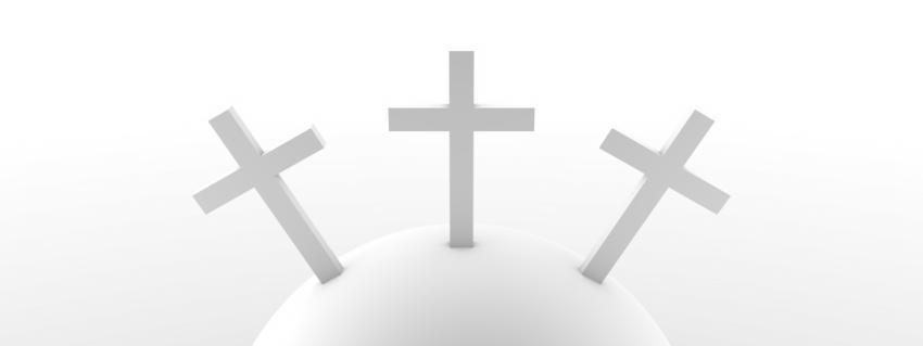 Crosses on the hill Minimalistic Graphic Design