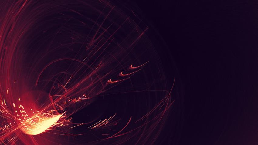Radiation flash, red abstract background.