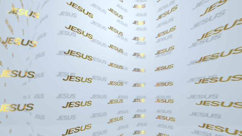 Background on which the word Jesus with depth of field