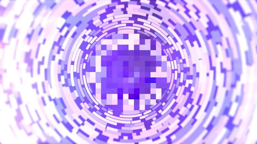 Circular Pixelated Background with Blurred Edges