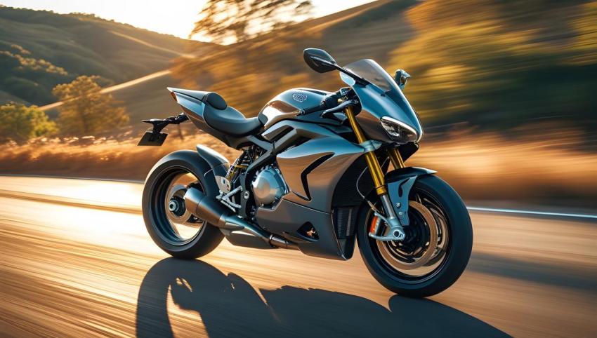 A stunning highperformance motorbike sits 2