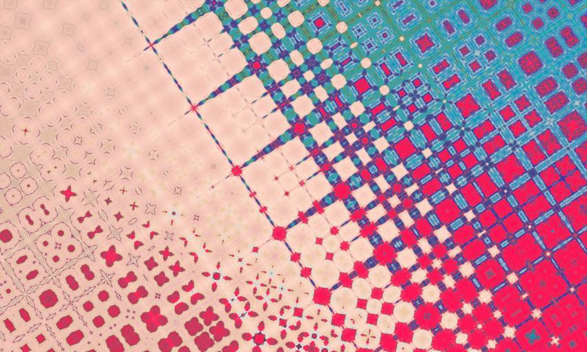 Beautiful red-blue-beige abstract patterned background, illustration.