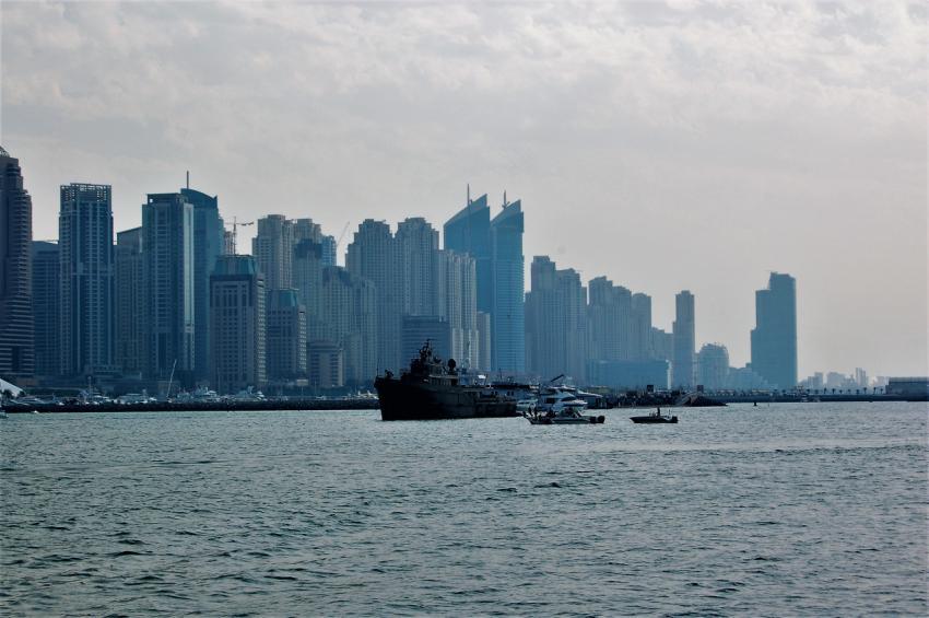 City view across the sea