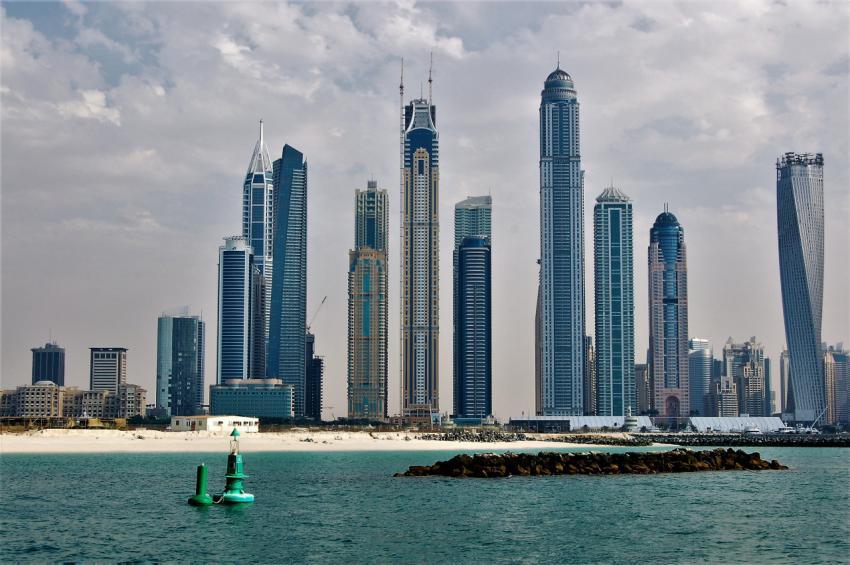 Beautiful skyscrapers in the distance