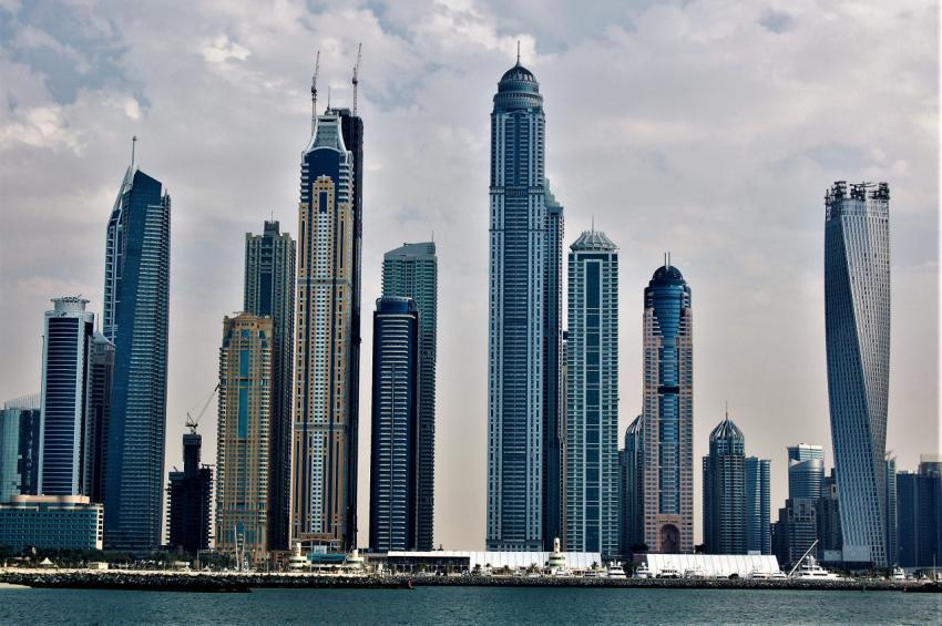 Beautiful skyscrapers in the distance