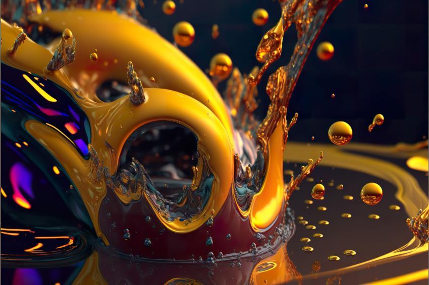 Abstraction depth of field vivid colors golden body waves