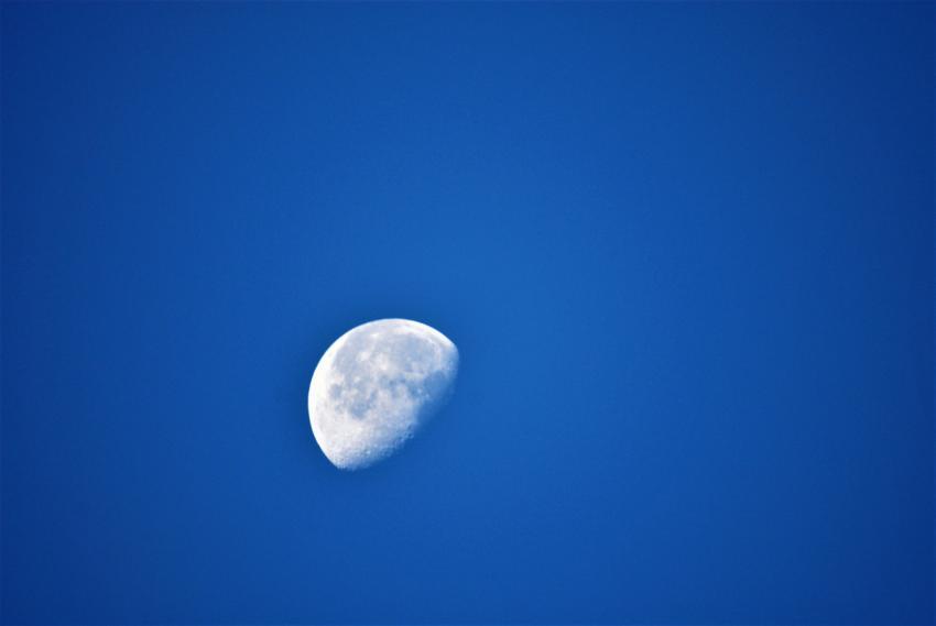Big moon in the blue sky