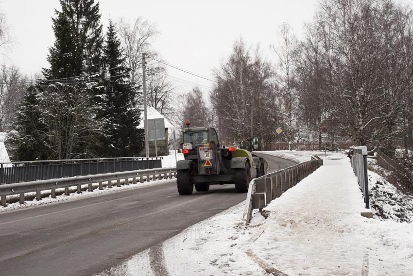 Tractor on the road