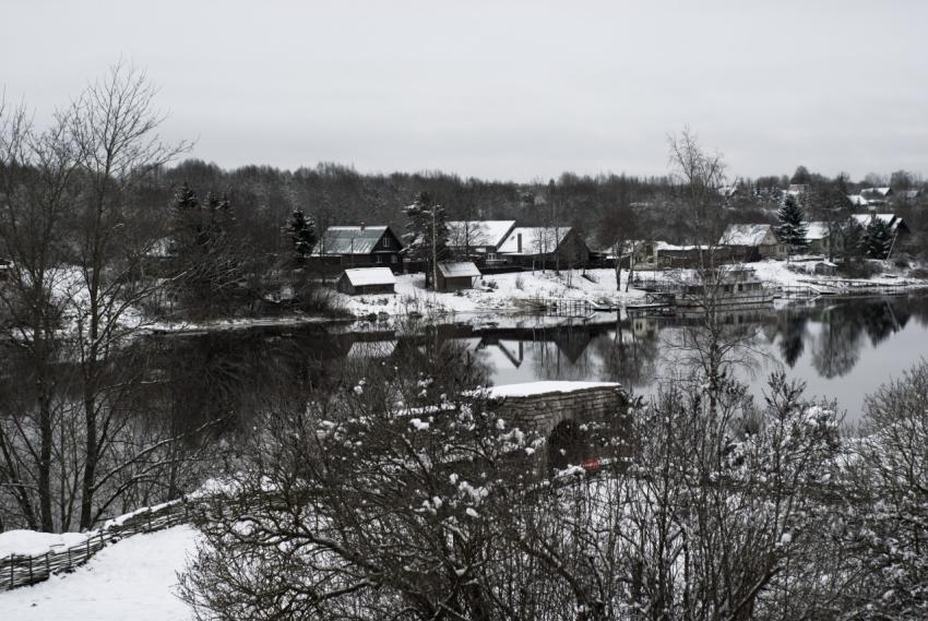 Visible village across the river