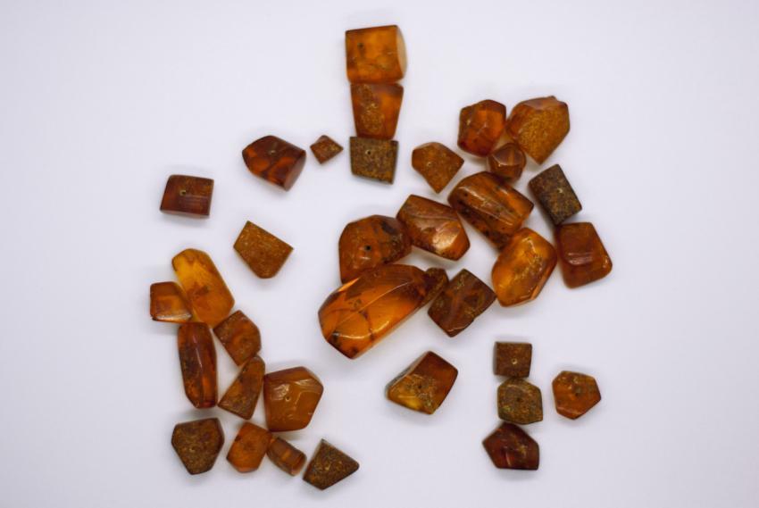 Natural amber stones