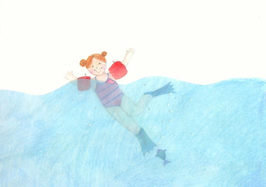 girl swimming in the sea