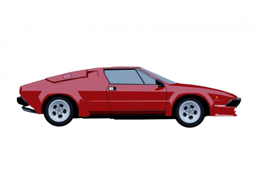 Red retro car