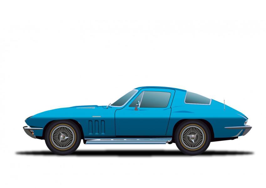 Sports blue retro car