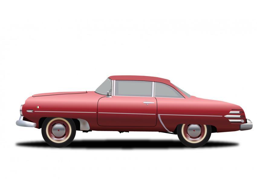 red retro car