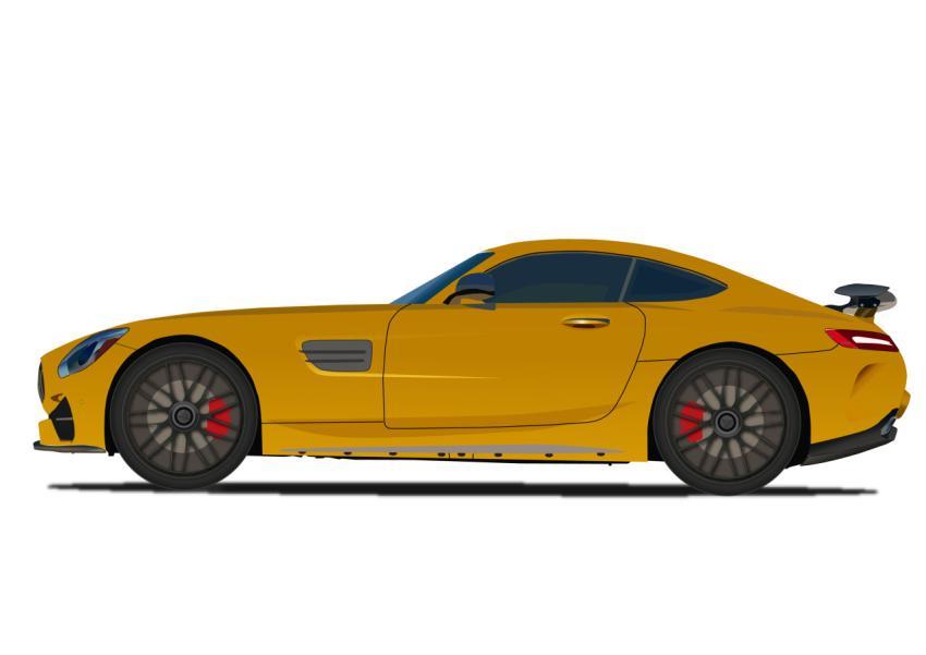 yellow racing car