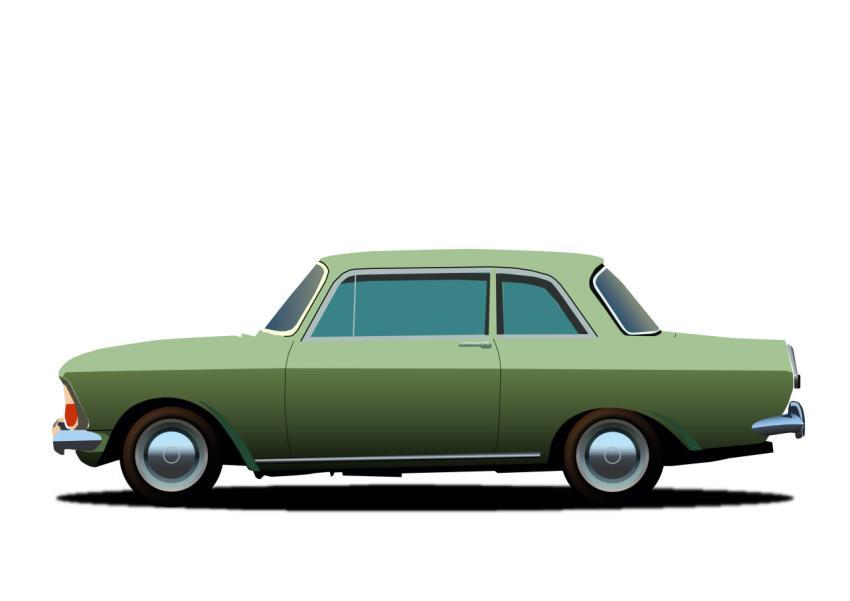 retro car Muscovite drawing