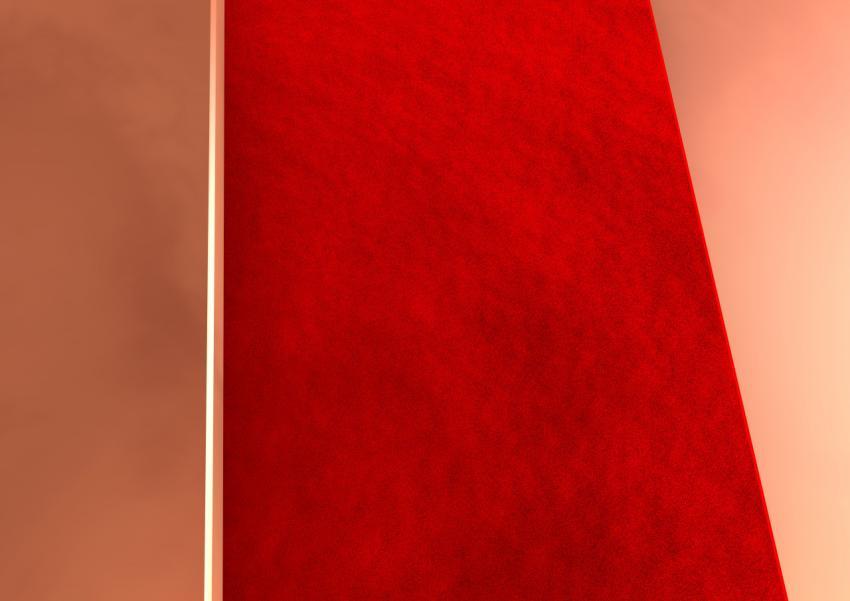 Copper with velvet red fabric 3d