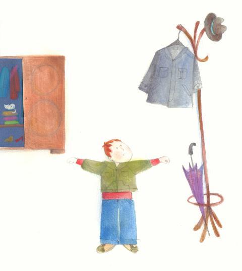 boy trying out clothes