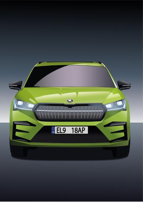 Green Skoda face