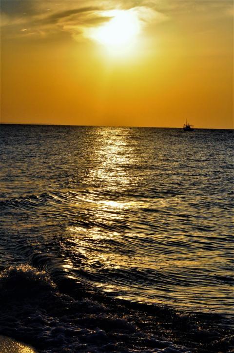 sunset over water