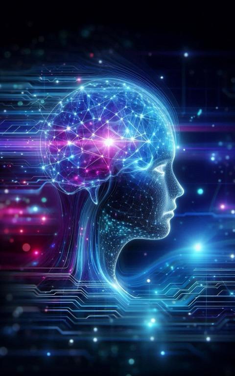 upscalemedia Conceptual Illustration of Artificial Intelligence as a Glowing Neural Network in Futuristic Style transformed