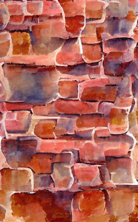 Digital illustration abstract background painted bricks