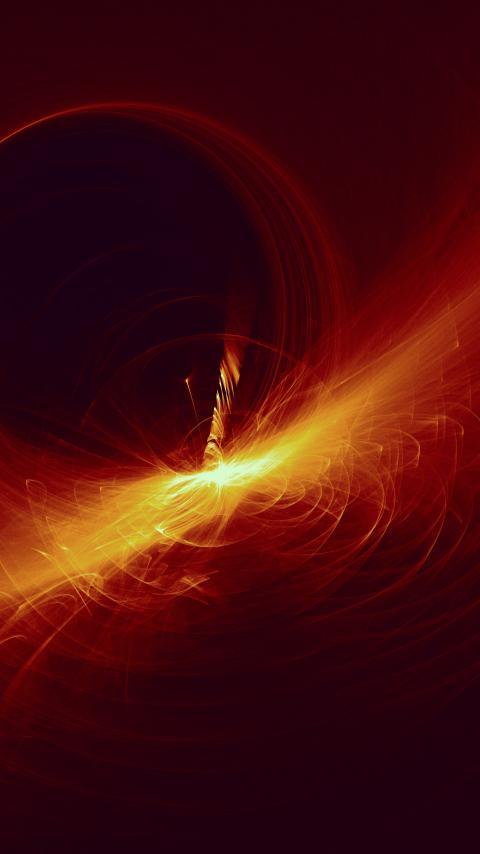 Radiation flash, red abstract background.