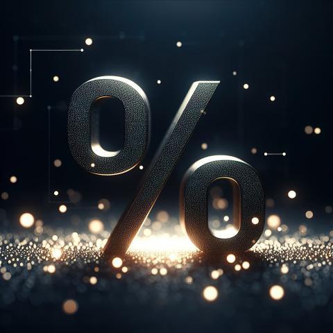 3D Stylized Percentage Sign: Modern Digital Design