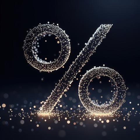 3D Stylized Percentage Sign: Modern Digital Design