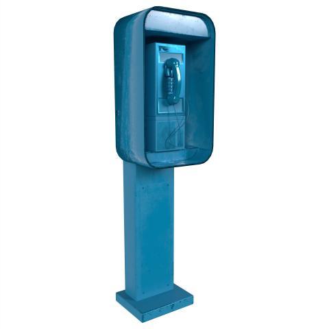 Old Telephone Booth isolated on white background