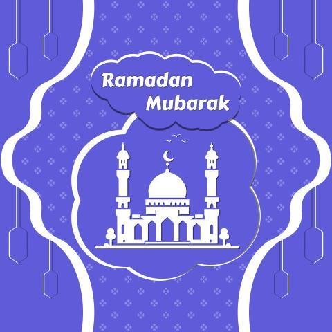 Ramadan Mubarak Greeting Card, Ramadan Kareem Islamic Post Design
