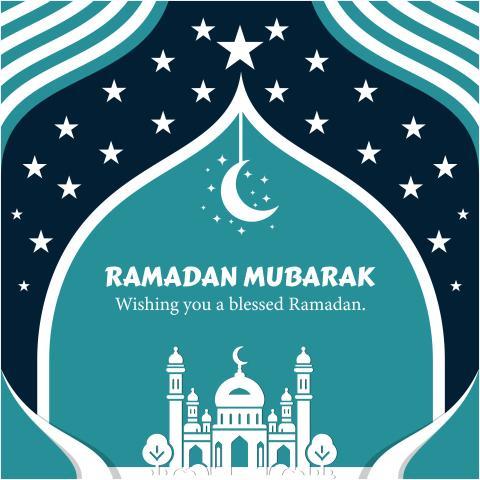 Ramadan Mubarak Greeting Card, Ramadan Kareem Islamic Post Design