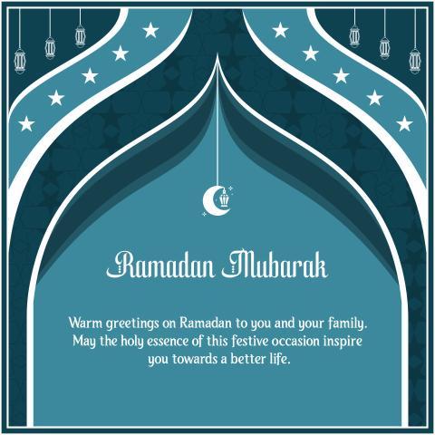 Ramadan Mubarak Greeting Card, Ramadan Kareem Islamic Post Design