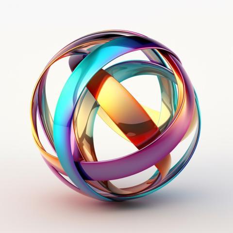 Abstract colorful sphere 3d 3
